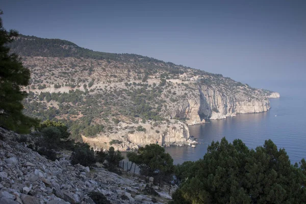 Thassos Adası Nın Yukarısında Yüksek Çözünürlüklü Hava Manzaralı Duvar Kağıdı — Stok fotoğraf