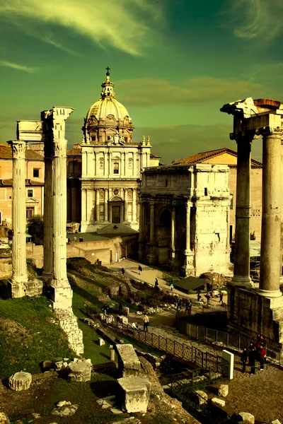 Cartão Postal Com Foro Romano — Fotografia de Stock