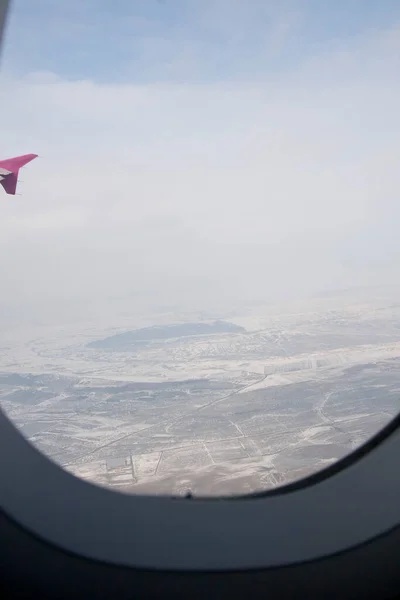 Légi Felvétel Városokról Városokról Repülőgépről — Stock Fotó