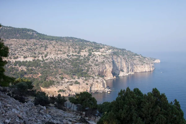 Acima Thassos Island Grécia Papel Parede Vista Aérea Alta Resolução — Fotografia de Stock