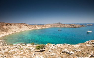 turkuaz Lindos Koyu, Rodos Adası, Yunanistan