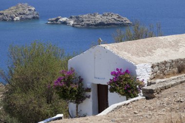 Santorini adasının manzarası