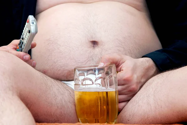 Fat Man Bottle Beer — Stock Photo, Image