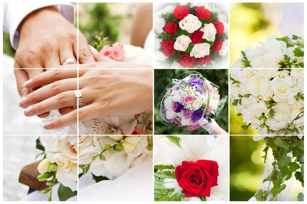 Wedding Rings Flowers — Stock Photo, Image