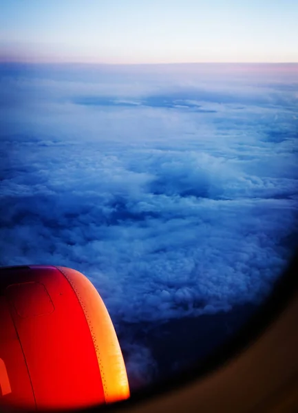 Airplane Flying Clouds — Stock Photo, Image