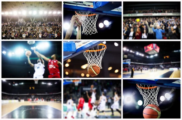 Basketspelare Med Boll Och Bollar — Stockfoto