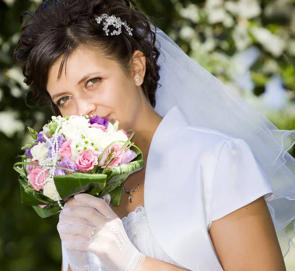 Beautiful Bride Bouquet Flowers — Stock Photo, Image