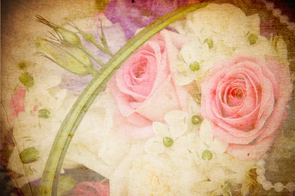 Abstrakter Hintergrund Mit Vintage Rosen — Stockfoto