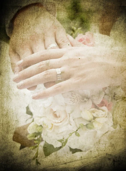 Pareja Boda Con Anillos — Foto de Stock