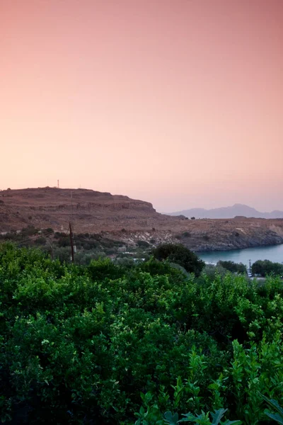 Zonsopgang Bij Anthony Quinn Bay Rhodos Griekenland — Stockfoto