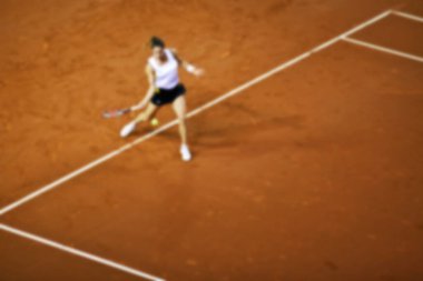 CLUJ-NAPOCA, ROMANIA - 17 Nisan 2016: Tenis oyuncusu Monica Niculescu, Fed Cup Play-Offs Tenis maçında Andrea Petkoviç 'e karşı oynadı, Romanya Almanya' ya karşı