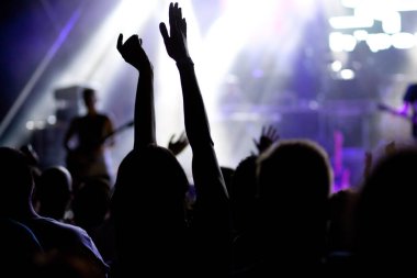 Konserde el kaldıran kalabalık - yaz müzik festivali