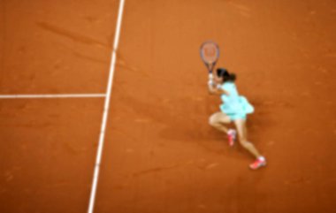 CLUJ-NAPOCA, ROMANIA - 17 Nisan 2016: Tenis oyuncusu Monica Niculescu, Fed Cup Play-Offs Tenis maçında Andrea Petkoviç 'e karşı oynadı, Romanya Almanya' ya karşı