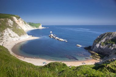 İngiltere, Dorset 'in Jurassic Sahili' nde güzel, gizli bir sahil.