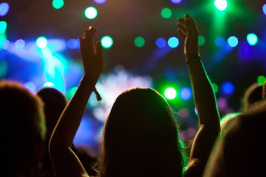 Konserde el kaldıran kalabalık - yaz müzik festivali