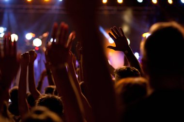 Konserde el kaldıran kalabalık - yaz müzik festivali