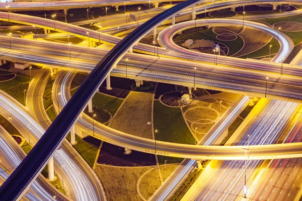 Abstrakte Luftaufnahme Des Verkehrs Auf Der Sheikh Zayed Straße — Stockfoto