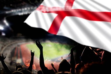İngiltere taraftarları - İngiltere bayrağı ve futbol taraftarları zaferi kutluyor