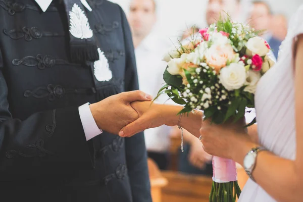 Bruiloft Achtergrond Paar Vasthouden Handen — Stockfoto