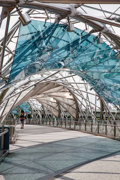 Singapur Singapur Marzo 2019 Detalle Del Puente Peatonal Helix Alta — Foto de Stock