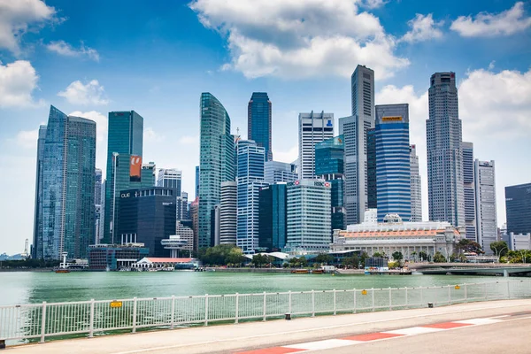 Singapur Singapur Marzo 2019 Singapore Skyline Distrito Negocios Singapur —  Fotos de Stock