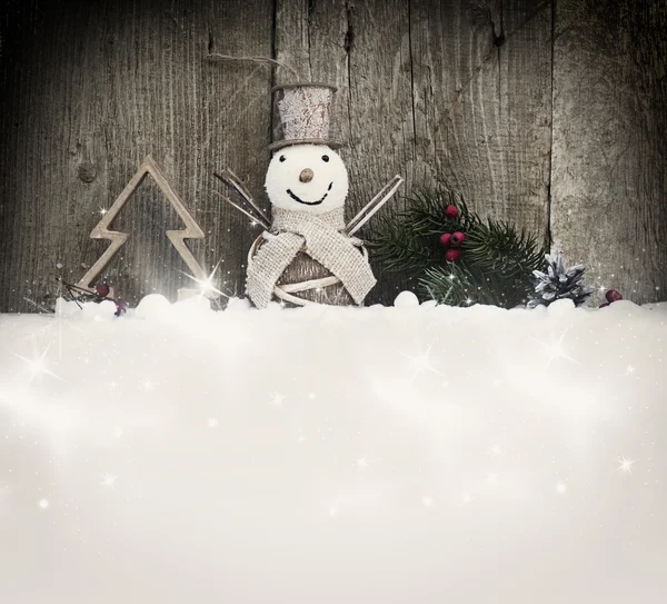 Weihnachtsdekoration auf rustikalem Holzgrund — Stockfoto