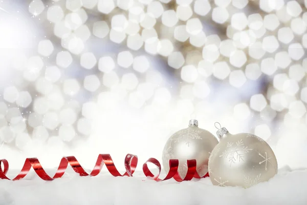 Christmas decorations and gift box — Stock Photo, Image