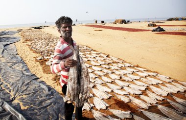 Negombo, Sri Lanka - 31 Aralık: tanımlanamayan balıkçı d arasında
