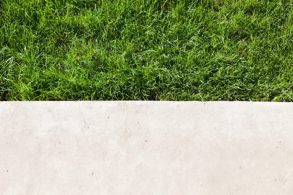 Yeşil çim ve beton
