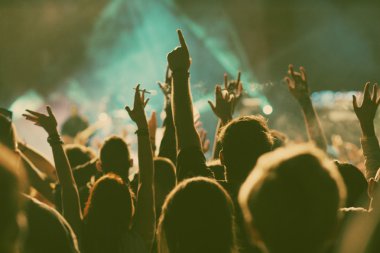  Kalabalık konser - retro tarzı fotoğraf
