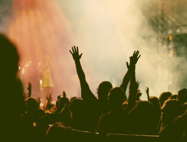 Kalabalık konser - retro tarzı fotoğraf