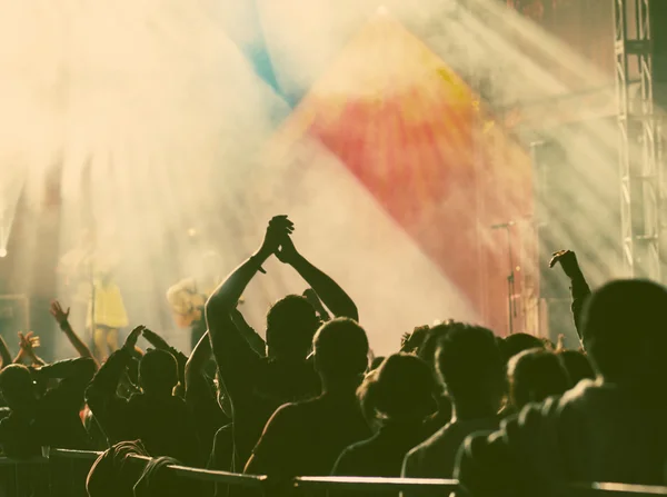 Crowd at concert - retro style photo — Stock Photo, Image