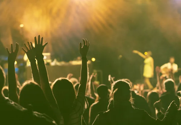 Crowd at concert - retro style photo — Stock Photo, Image