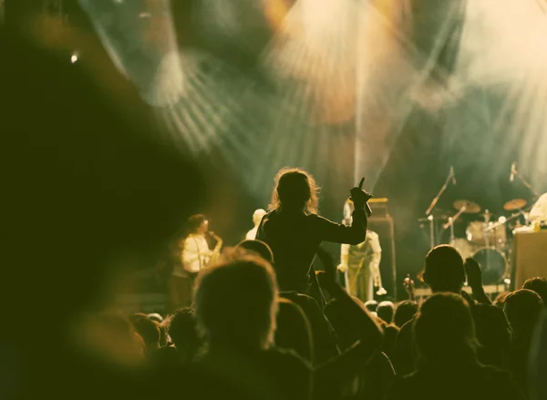 Crowd at concert - retro style photo — Stock Photo, Image