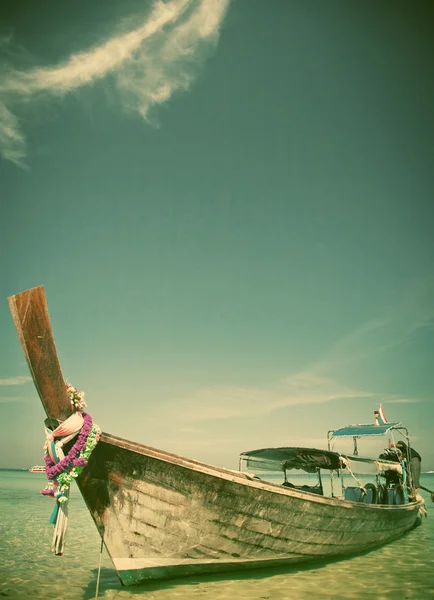 Hermosa playa tropical, Tailandia - postal de estilo retro —  Fotos de Stock