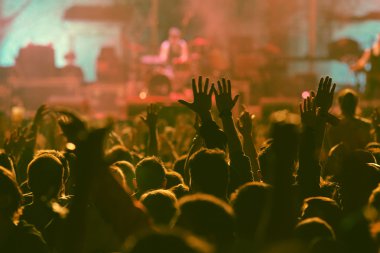 Kalabalık konser - retro tarzı fotoğraf
