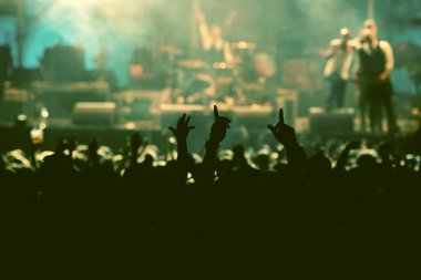 Kalabalık konser - retro tarzı fotoğraf