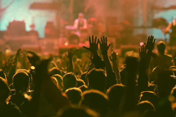 Multidão no concerto - foto de estilo retro — Fotografia de Stock