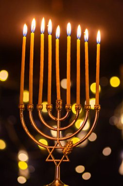Hanuka Menorah - Parlayan Mumlar ve David Stars