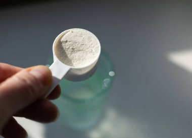 beyaz kolajen veya yaratıcı toz sağlıklı süperyiyecekler