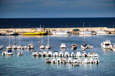 İtalya 'nın Puglia bölgesi Otranto şehri manzarası.