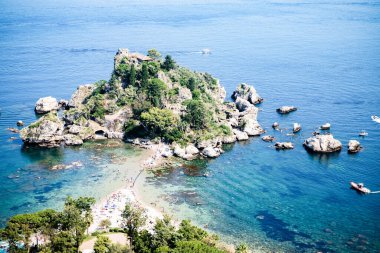plaj ve ada Isola bella, taormina, Sicilya