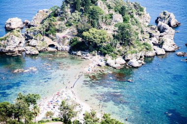 plaj ve ada Isola bella, taormina, Sicilya