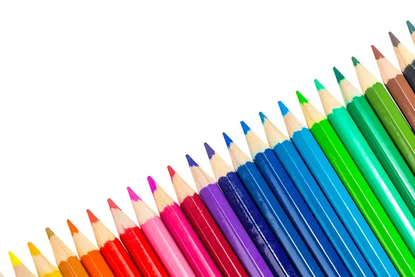 Color pencils on white closed-up — Stock Photo, Image