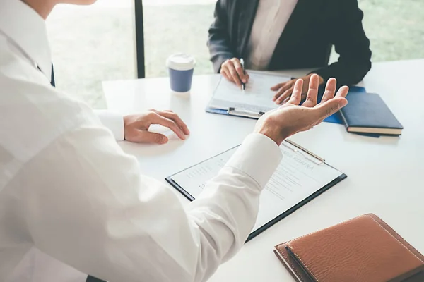 Attractive Young Business Woman Job Interview Corporate Personnel Manager — Stock Photo, Image