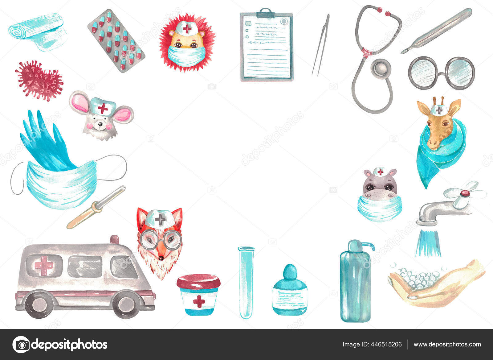 Banner Medis Latar Belakang Untuk Tes Anda Karakter Kartun Clipart Dokter Kecil Stok Foto Evrojey 446515206