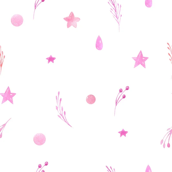 Nahtloses Muster rosa abstrakte Elemente für Mädchen Niedliches Design für Babyzimmer, Babytextilien, Tapete — Stockfoto