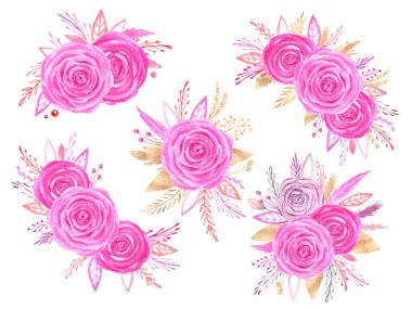 Suluboya çiçek aranjmanı El pembe güller düğün buketi koleksiyonu Sevgililer Günü çiçek aşk kompozisyonu