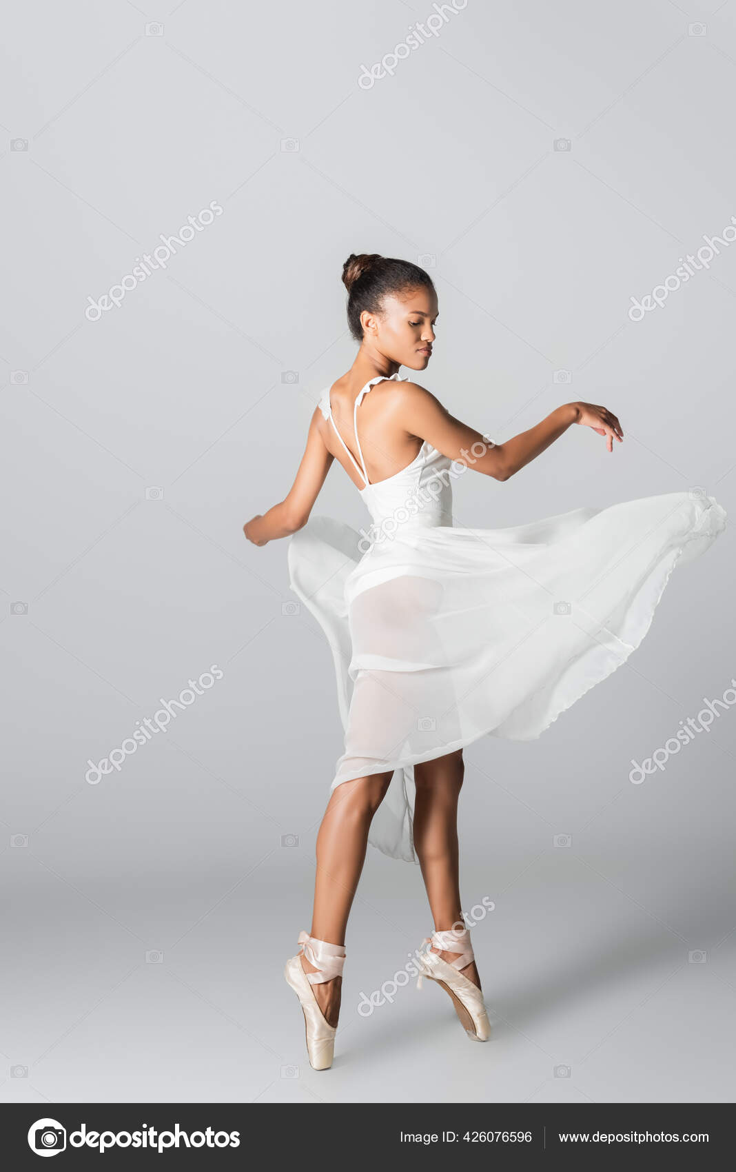 Graceful African Ballerina Dress White Background Stock Photo by ©IgorVetushko