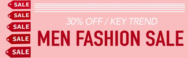 Red Labels Percent Key Trend Men Fashion Sale Lettering Pink — Stock Photo, Image